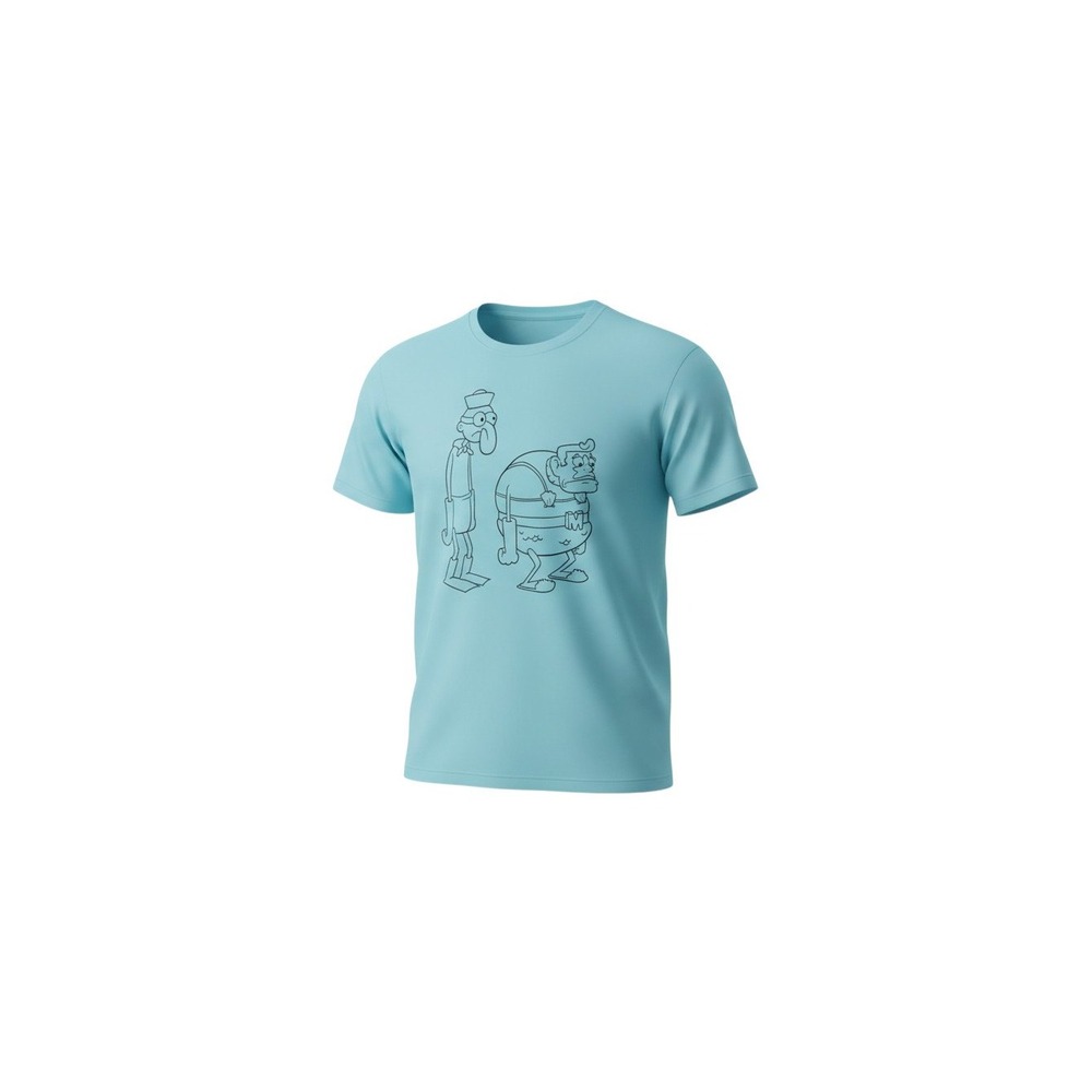 Nickelodeon SpongeBob SquarePants T-Shirt Small Blue Mermaid Man Barnacle Boy